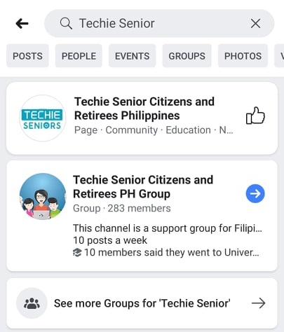 Join Techie Seniors and Retirees PH Facebook Group tutorial image 01