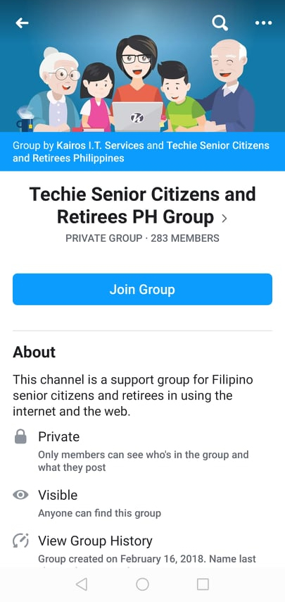 Join Techie Seniors and Retirees PH Facebook Group tutorial image 02